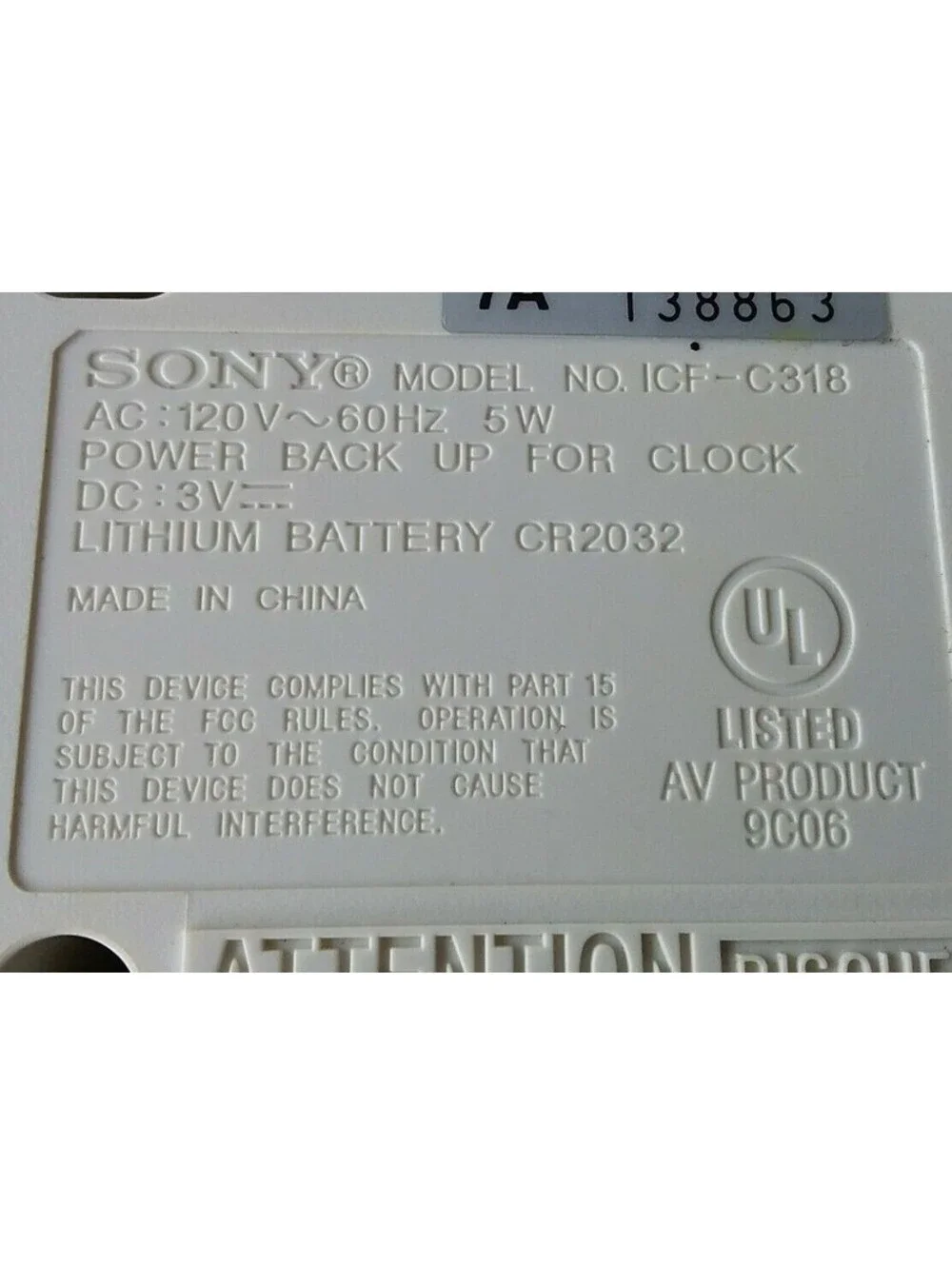 Sony ICF-C318 Dream Machine Dual Alarm Clock Radio AM/FM LED Display Tested Work